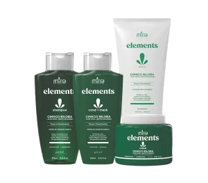 Linha Elements Ginkgo Biloba Aloé Vera Broto de Bambu Home Care Mirra Cosméticos para crescimento e força.
