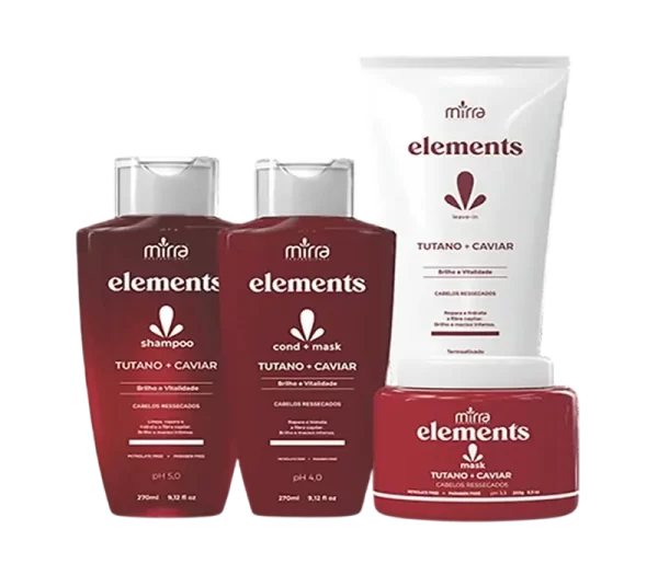Linha Elements Tutano e Caviar Home Care Mirra Cosméticos para nutrição e revitalização.