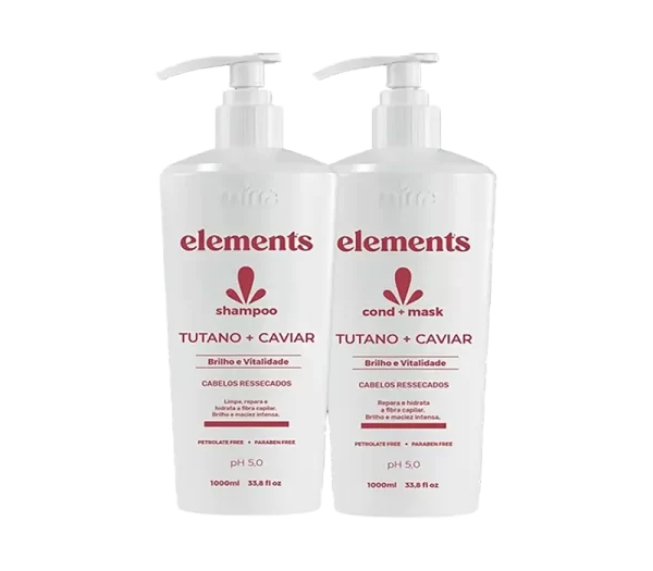 Linha Elements Tutano e Caviar Profissional Mirra Cosméticos para tratamento de luxo e nutrição.